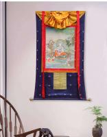 Cuadro de pared tradicional Nanhai Guanyin Tangka Xizang, imitación pintada a mano, Mural decorativo tibetano para sala de estar y hogar - details 10