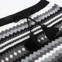 BUNO-Y2K Falda suéter de rayas coloridas, cintura baja, cordón, con cordones, bola peluda, minifaldas ajustadas, pantalones envolventes de cadera folclóricos indios - details 8