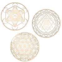 Juego de Arte de pared de Geometría Sagrada, arte de pared de madera, escultura, decoraciones de pared para decoración del hogar, 3 piezas por juego - details 1