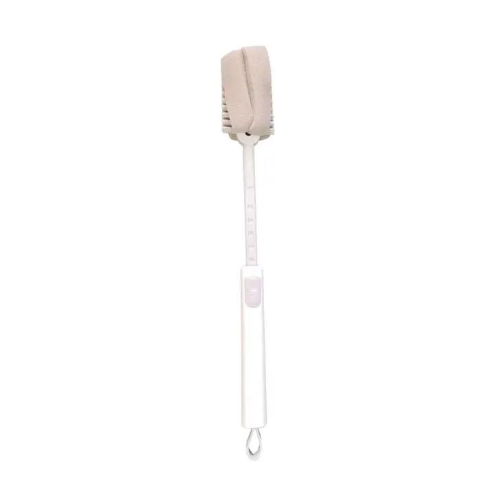 Cepillo de limpieza para lavado de botellas, esponja y cabezal de cerdas, cepillo para botellas expandible - 1