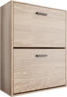 Mueble zapatero de 12 pares - Estantería de gran capacidad para vestíbulo o pasillo - (ancho) 60 x (profundidad) 24 x (alto) 80 cm - Madera clara blanca - details 103