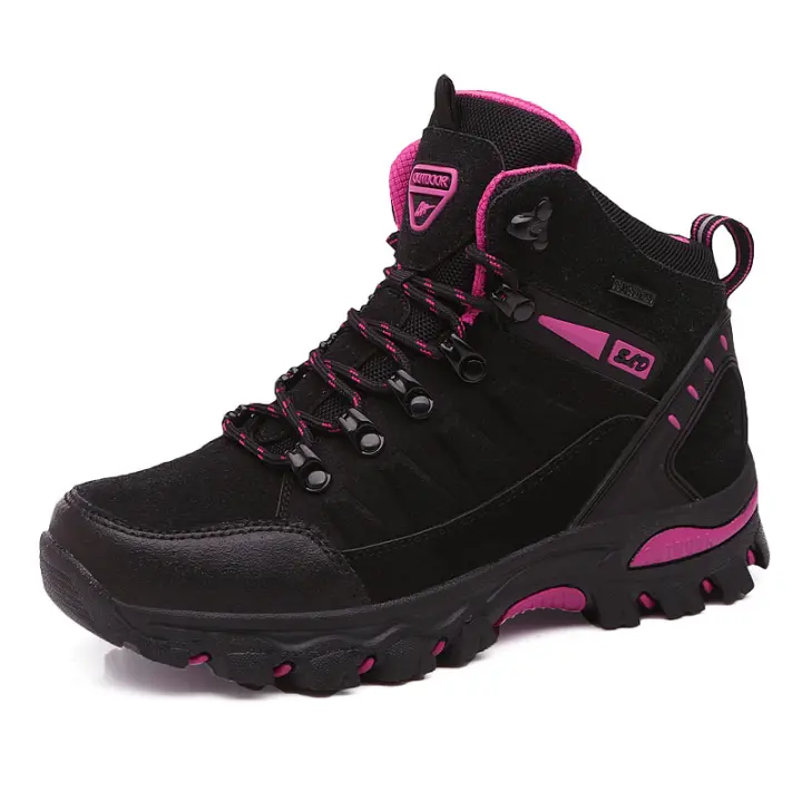 Botas de senderismo antideslizantes para mujer, zapatos de Trekking deportivos a la moda, color negro - 1