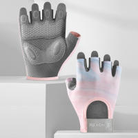 Guantes de ciclismo antideslizantes para mujer, manoplas finas y transpirables de medio dedo para gimnasio, levantamiento de pesas, Yoga, culturismo y entrenamiento, 1 par - details 2