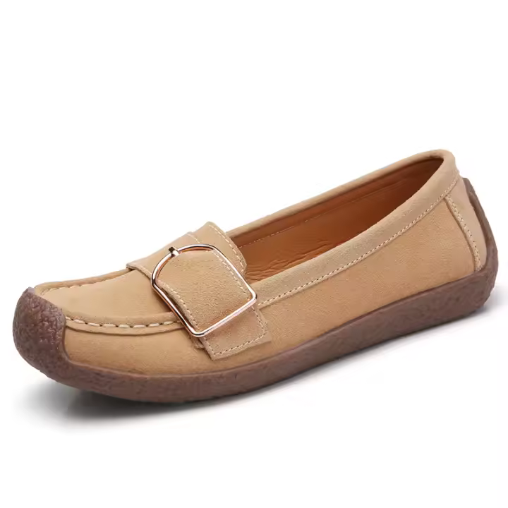 Zapatos planos informales con cordones para mujer, cómodos, ligeros, piel de ante 2 - 1