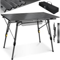 Mesa de Camping Plegable Marco de Aluminio Tablero Enganchable Ajuste de Altura Incluso - details 16