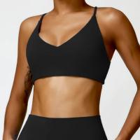 Sujetador de mujer con correa cruzada sujetador de yoga transpirable entrenamiento sexy espalda hermosa top de fitness - details 5