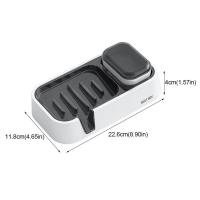 Jabonera de montaje en pared, caja de jabón de agua autodrenante con ahorro de espacio, contenedor de cepillo, soporte de jabón sin taladro para Baño - details 2