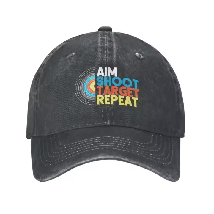 Gorra de Denim Destacada Lúdico Target de Tiro de Moda para Hombres y Mujeres - 1
