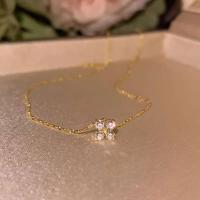 Nuevos collares de circón de acero inoxidable para mujer, Collar de cadena de hierba de cuatro hojas chapado en oro, regalo de joyería - details 8