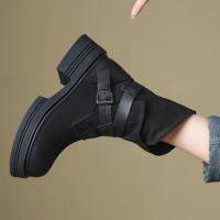 Botas Martin 2025 nuevo otoño hueco Maillard botas de tubo medio botas vaqueras occidentales botas de mujer retro cremallera lateral - details 8