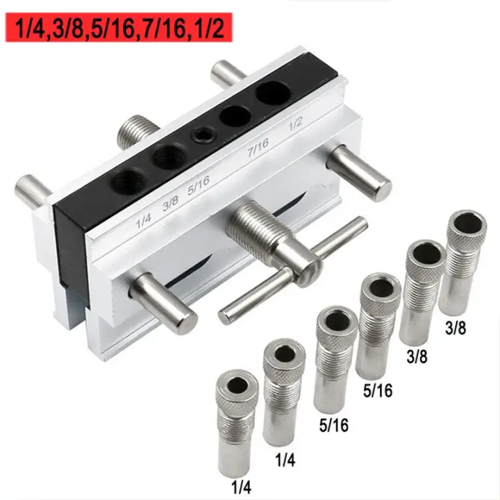Kit de plantilla de clavija autocentrante, perforadora central vertical, plantilla de agujero de bolsillo, guía de taladro, herramientas para carpintería - 1