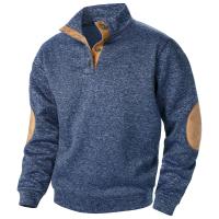 Top de suéter de punto casual de manga larga con cuello levantado para hombre de otoño e invierno - details 5