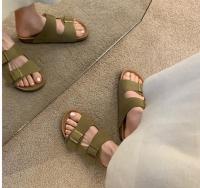 Women Flip-flop Flat Sandal Plus Size Randi Shoes Soft Wood Bottom beige green 42 41 40 - details 6