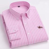 Camisas de caballo bordadas para hombre, ropa de calle de gran tamaño, 2025 algodón, Oxford, informal, manga larga, talla grande, 100% - details 17