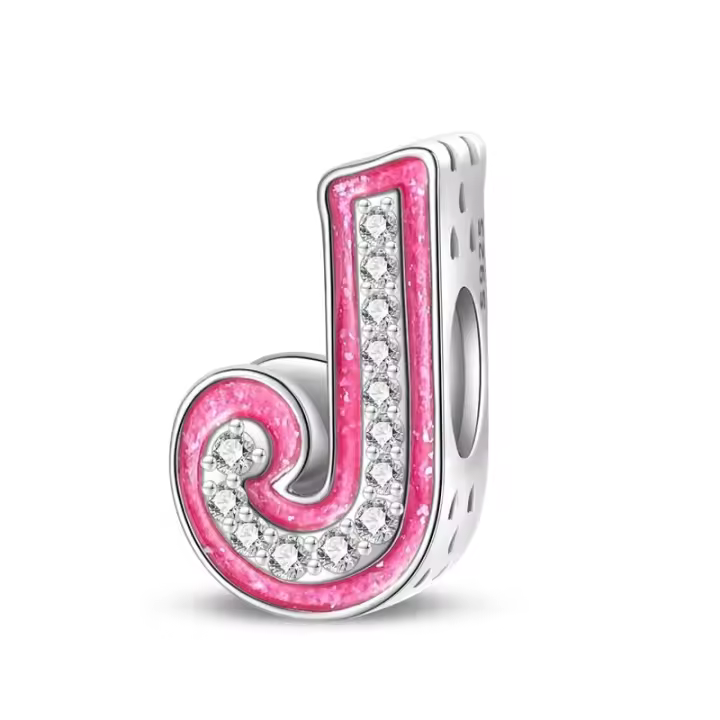 Dijes de letras de Plata de Ley 925 que se adaptan a pulseras Pandora, abalorio de cuentas del alfabeto AZ para pulseras, collar con circonita cúbica 5A para mujer, ceremonia de cumpleaños, regalo de joyería DIY - 1