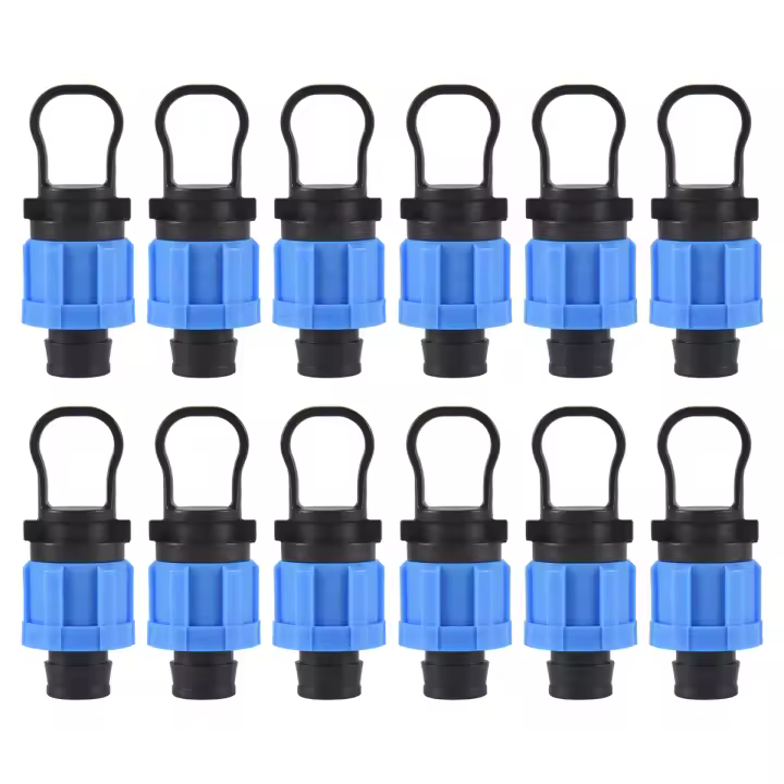 12 Uds. Tapón de extremo de tubo de riego por goteo, accesorio de tapa de extremo Universal de 1/2 pulgada, Compatible con tubo de cinta de goteo de 16-17mm - 1