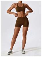 Top corto de gimnasio mejorado para yoga para mujer, sujetador deportivo ajustado sin costuras, sujetador transpirable - details 14