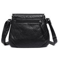 Bolso bandolera pequeño negro para mujer, bolso cruzado de cuero PU suave lavado, bolsos femeninos - details 13