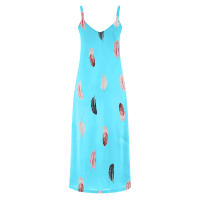 Vestido Maxi de Plumas Elegante Cómodo con Cuello en V Cuidado Fácil Moda para Mujeres - details 17