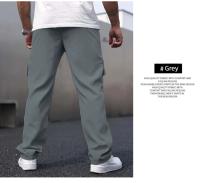 Pantalones Casuales de Talla Grande para Hombres Diseño de Bolsillo Falso con Cremallera Delantera - details 10