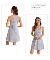 Nuevo estilo de camisón europeo y americano para comercio exterior transfronterizo, camisón de algodón con tirantes elásticos de talla grande, vestido sin mangas para mujer, se puede usar como ropa de casa - details 25