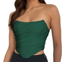 Camiseta Sin Mangas con Corsé de Malla Blanca Top Corto de Fiesta para Mujer con Escote sin Tirantes y Cremallera en la Espalda - details 0