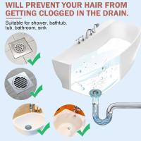 Paquete de 5 atrapapelos, cubierta de drenaje de ducha, protector de colador de fregadero, tapón de silicona para bañera, fácil de instalar y limpiar para baño, bañera y cocina - details 3
