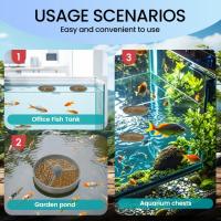 Anillo de alimentación de peces flotante redondo, alimentador de alimentos para acuario de plástico gris, alimentador de peces para estanque duradero, patio de jardín al aire libre, 3 uds. - details 3