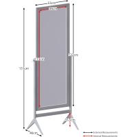 Espejo rectangular de cuerpo entero, de pie, de madera, giratorio, para dormitorio, pasillo, cómoda, color blanco - details 30