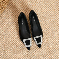 Zapatos de novia franceses de tacón bajo y poco profundos de nuevo estilo para mujer - details 16
