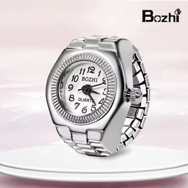 【Reloj de anillo】 Nuevo reloj de dedo con caja de aleación creativa Pareja Nuevos hombres y mujeres - 1