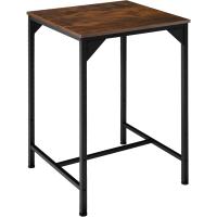 Bar, Conjunto de taburetes con mesa para bistró, Conjunto minimalista de comedor con asientos estilo industrial (madera industrial oscura, rústica) - details 2