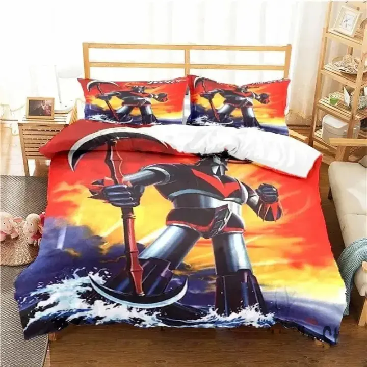 Conjunto de Ropa de Cama de Robot de OVNI Goldorak Grendizer 3D Funda de Edredón de Doble Cama Rey - 1