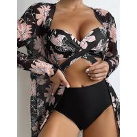 Conjunto de Bikini de 3 piezas para mujer, traje de baño largo estampado, ropa de playa, moda de verano, 2023 - details 1
