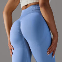 Leggings de yoga sin costuras para mujer, ropa deportiva de entrenamiento, pantalones deportivos de cintura alta - details 80