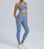Leggings de dos piezas con espalda en V, gimnasio Tre, conjunto de entrenamiento para correr, ropa deportiva para mujer, traje de yoga - details 11
