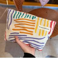 Bolso de Cosméticos de Viaje a Rayas Organizador de Maquillaje de Pana de Cordonuroy - details 4