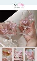 Botella de cristal decorada con mariposas rosas, taza elegante, botella para reuniones familiares, copa de vino para mujer, mesa de comedor, hervidor de agua - details 2