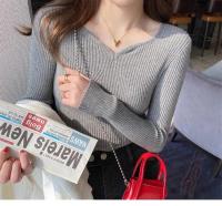 Suéter de Manga Larga de Punto Cálido para Mujeres Jersey Casual con Cuello en V - details 22