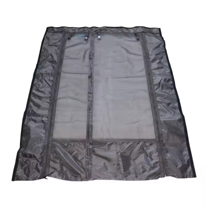 Parasol para puerta de RV Parasol para puerta de coche para acampar en RV mosquitera antimosquitos para RV de 52.36 x 70.87 pulgadas, cubierta para sombra de puerta de RV pantalla de malla para puerta con cremallera 420D PA y Teslin con imán para protecci - 1