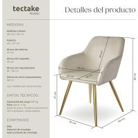 Sillas de Comedor Ergonómicas y Versátiles Juego de Sillas Tapizadas en Terciopelo - details 2