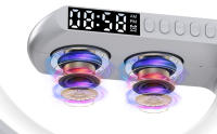 Reloj despertador inteligente con luz LED, cargador inalámbrico multifuncional, Altavoz Bluetooth, Control por aplicación - details 10