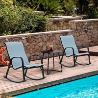 Mecedor de Patio, Resistente a la Intemperie, Ligero, Sillón Relax para Interior, Exterior(Azul, 3PC) - details 6