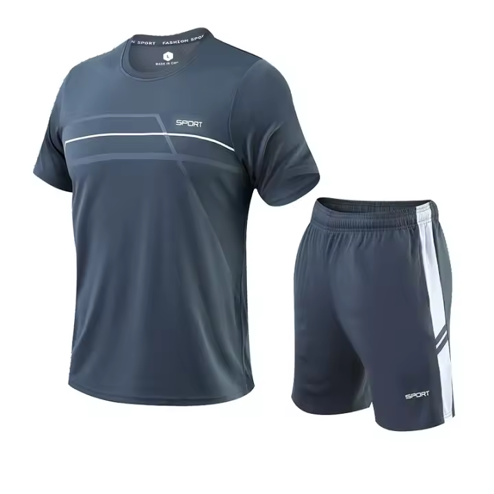 Traje De Manga Corta De Secado Rápido Para Hombre, Ropa De Fitness Deportiva Para Correr Al Aire Libre, LT9008 - 1