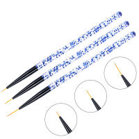 Pincel de Pintura de Línea de Arte de Uñas Set de 3 Pinceles de Brush de Gel UV Acrílico para Diseño Francés Herramienta de Manicura con Linea Cristal y Brillo - details 0