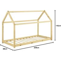 Cama para niños de Madera 206x98x142cm Cama Infantil Forma de casa Blanco Mate - details 17