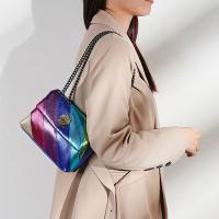 Moda Nuevo Arco Iris Color Empalme Bolsa Pájaro Cabeza Cadena Hombro Crossbody Señoras Bolsa - details 13