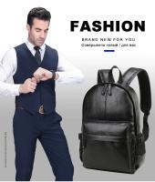 Mochila escolar para hombre, bolsa de viaje impermeable, de cuero, a la moda - details 0