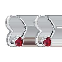 Pendientes de plata pura con forma de corazón rojo y rosa para mujer, joyería de moda para mujer, regalos del Día de San Valentín - details 7