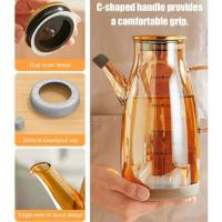 Botella de aceite de cocina de gran capacidad, vertedor sin goteo a prueba de fugas, dispensador de aceite de oliva, Base de goma recargable, recipiente para vinagrera de aceite de vidrio - details 9